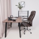 Кресло поворотное KING A, натуральная кожа, темно-коричневый